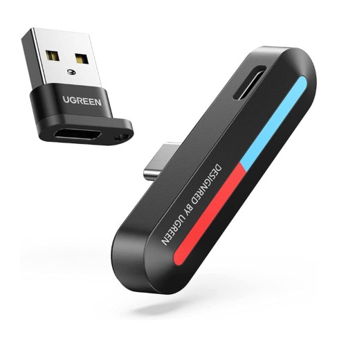 UGREEN Bluetooth 5.0 USB C Adapter Bluetooth USB A to USB C Transmitter Supports Charging Function Play While Charging Nintendo Switch Bluetooth Adapter Compatible with Switch/Switch Lite/ PS4/ PS5